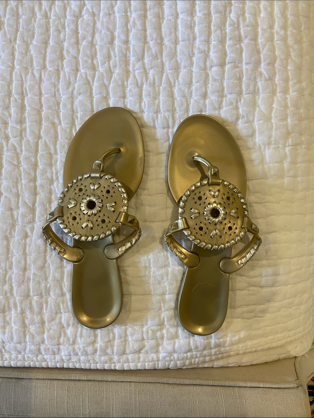 Jack Rogers Metallic Gold Jelly Sandals